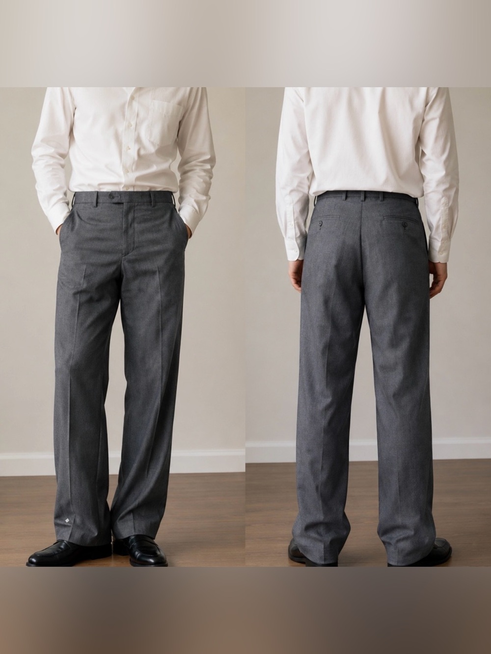 Santorelli Men's Dress Pants in Charcoal Gray